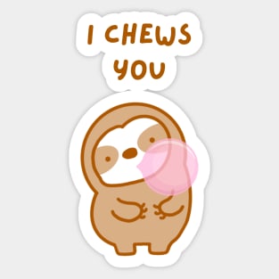 I Choose You Bubble Gum Sloth Sticker